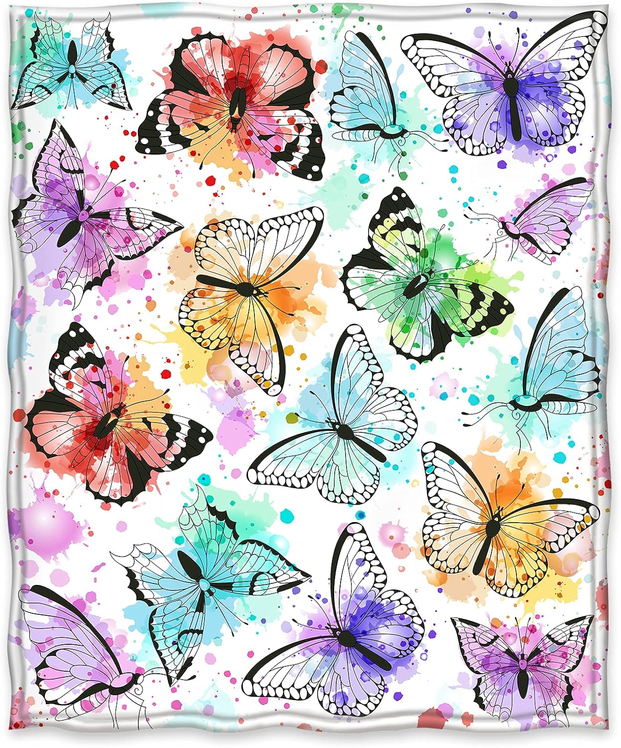 Jekeno Butterfly Throw Blanket Gifts for Women Girls, Christmas Birthday Valentines Butterfly Gifts for Butterflies Lovers Adult Kids, Colorful Blanket Decor for Home Bed Couch