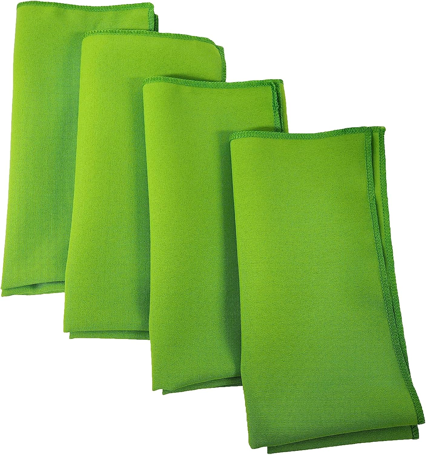 LA Linen 4-Pack Poly Blend Napkins - Soft, Washable, Stain & Wrinkle Resistant - Dinner & Party Napkins - 18x18 - Lime