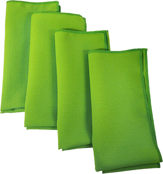 LA Linen 4-Pack Poly Blend Napkins - Soft, Washable, Stain & Wrinkle Resistant - Dinner & Party Napkins - 18x18 - Lime