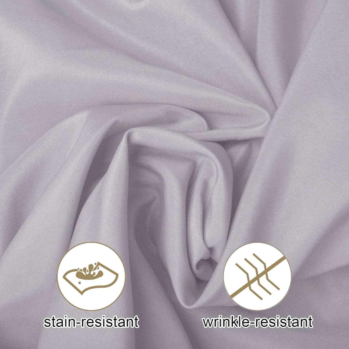 Ascoza 2pack 90x156 Inch Silver Rectangular Tablecloth 6 Feet Table Cloth in Polyester Fabric for Wedding/Banquet/Restaurant/Parties