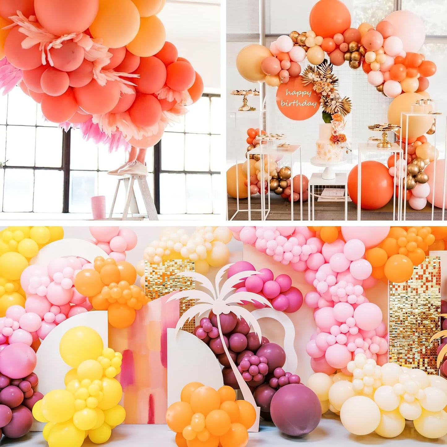 PartyWoo Yellow Balloon Garland, 100 pcs Orange Yellow Balloons Different Sizes Pack of 36 Inch 18 Inch 12 Inch 10 Inch 5 Inch for Balloon Garland Arch as Party Decorations, Birthday Decorations