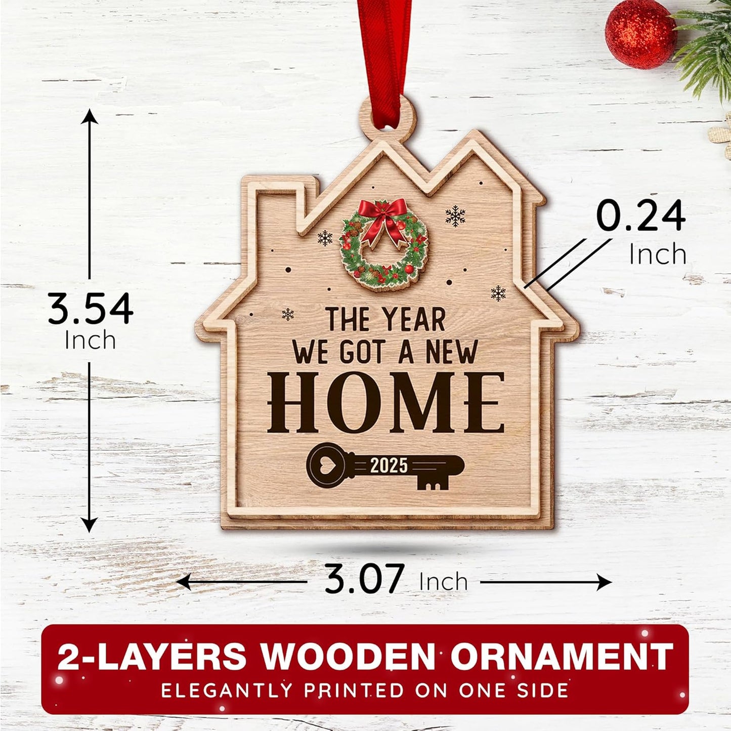 House Warming Gifts, New Home Ornament 2025 - Best Housewarming Gifts New Home 2025 for Owners, Couples, Men, Women - First Home Gift Ideas - Our First Home Ornament for Christmas Tree Glass Keepsake