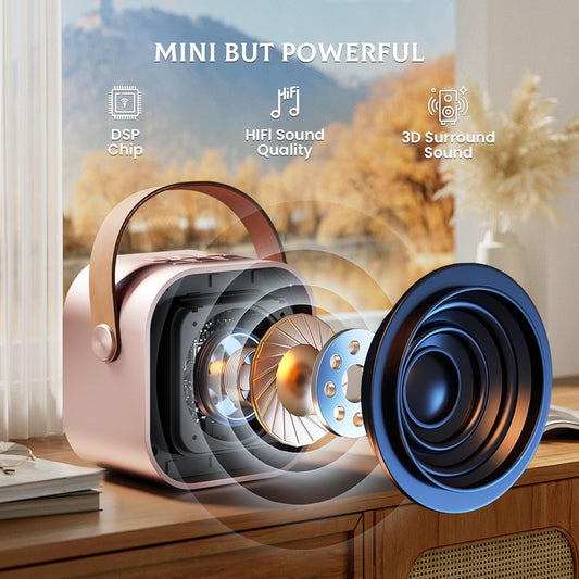 Mini Karaoke Machine for Kids, 2025 TOP Toys Christmas Birthday Gifts Ideas for Girls Ages 4, 5, 6, 7, 8, 9, 10, 12+ Years Old, Portable MP3 Player with 2 Wireless Mics for Party