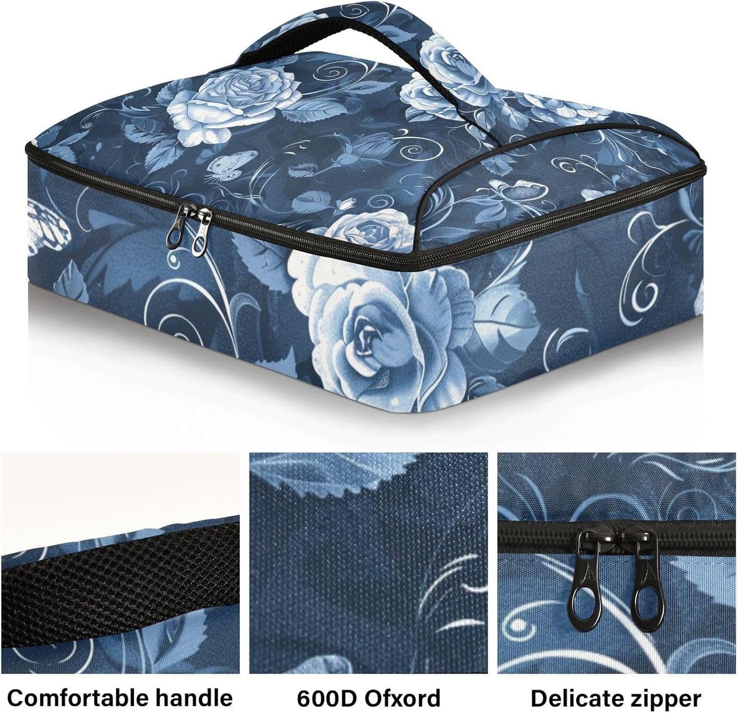 Casserole Carriers for Hot or Cold Food Reusable Casserole Dish Carrier Insulated Thermal Large Capacity Durable Perfect for Party Camping Family Gatherings Yellow Fish