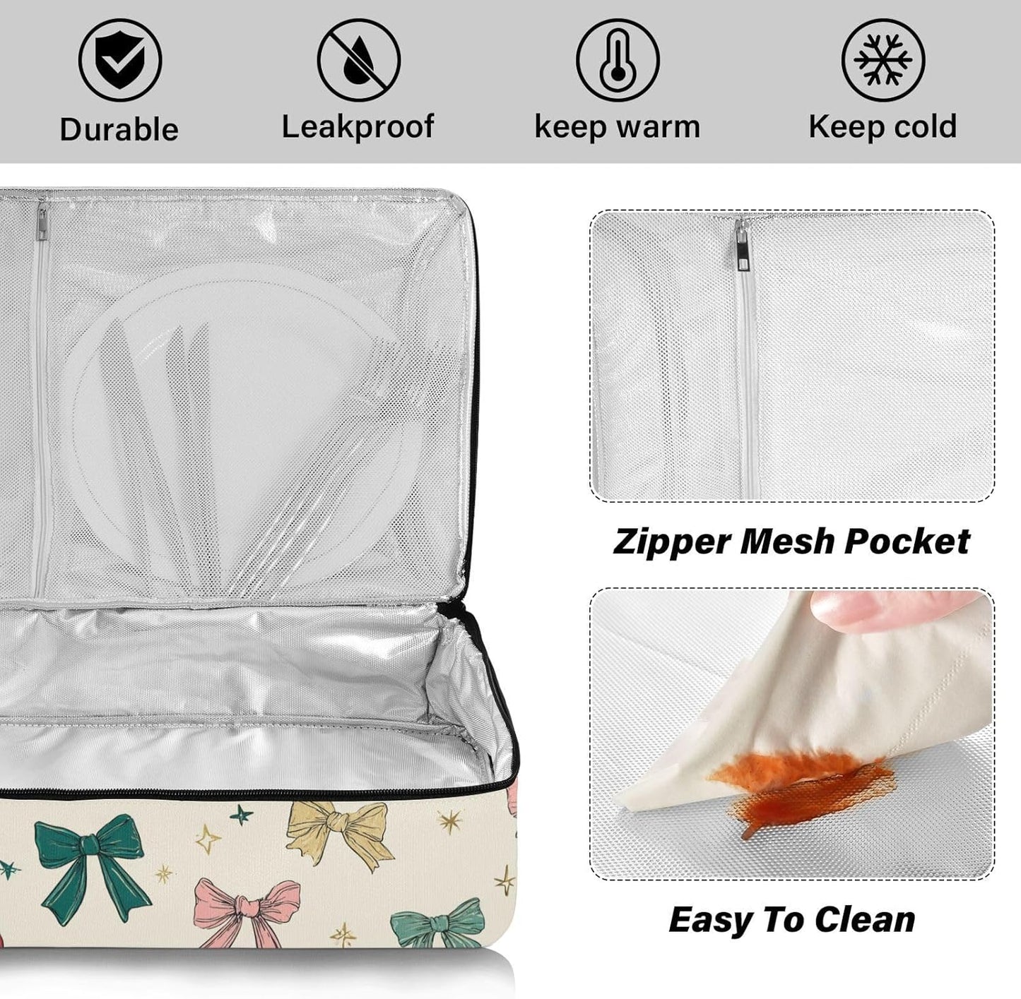 Casserole Carriers for Hot or Cold Food Reusable Casserole Dish Carrier Insulated Thermal Large Capacity Durable Perfect for Party Camping Family Gatherings Yellow Fish