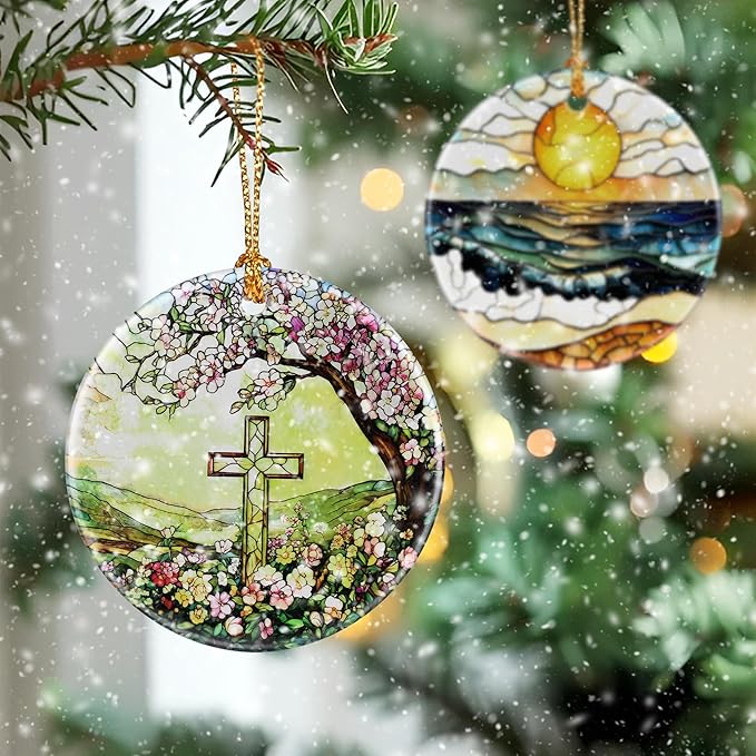 Cross Ornament, Christmas Ornament – Christmas Tree Decor, Holiday Decoration, Stocking Stuffer, Christian Gifts, Religious Gifts, Festive Gift Idea, Gifts for Christians, Friends, and Family