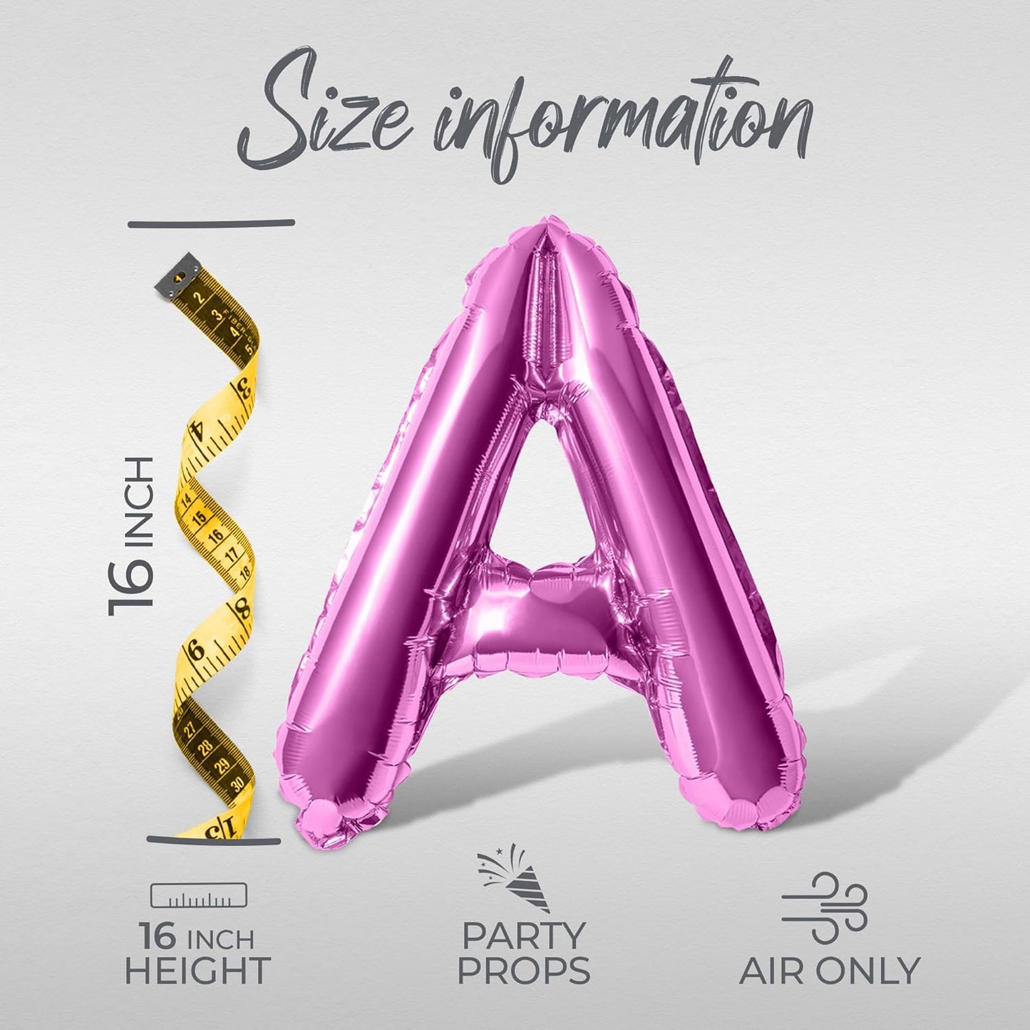 Letter Balloons - MARGS AND MATRIMONY 16" Inch Alphabet Letters Foil Mylar Balloon Bachelorette Party Banner (Pink)