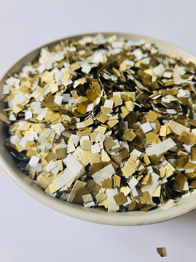Inside My Nest Gold Ivory Confetti Mix Biodegradable Wedding Party Decor (75g)