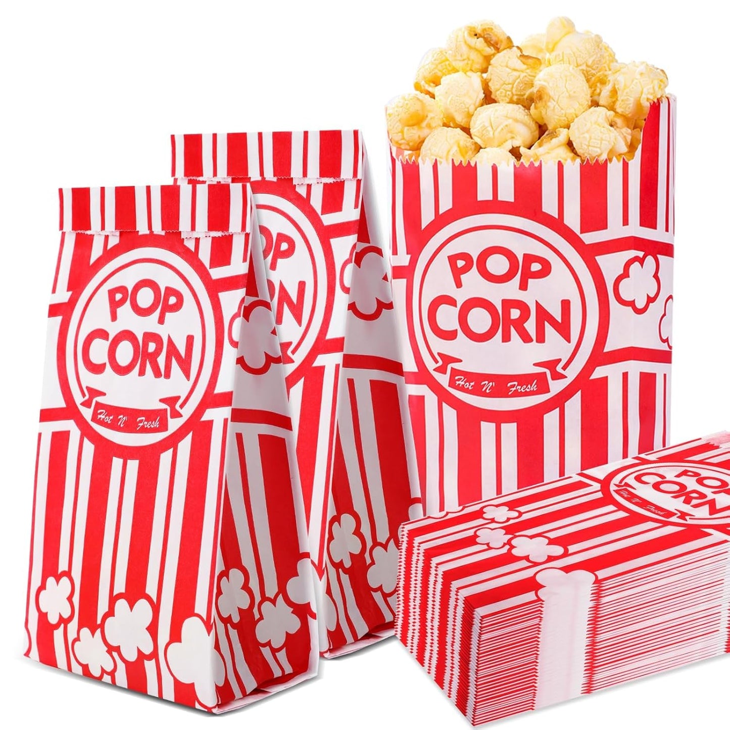 VOISEN Paper Popcorn Bags,1000 Packs 1oz Popcorn Bag Individual Servings, Pop Corn Bag Bulk for Poporn Machine,Movie Nights Pop Corn Bags