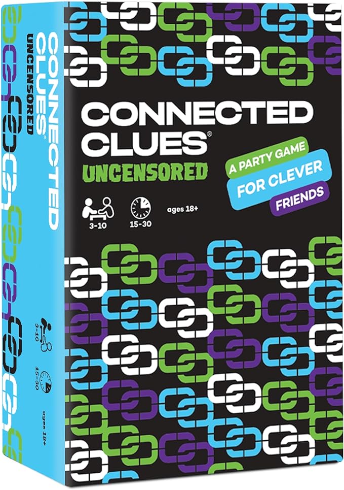 Connected Clues Uncensored - A Party Game for Clever Friends | Phrase Guessing Fun Based on The Popular Before and After Game Show Category | Play Standalone or Mix with Base Game