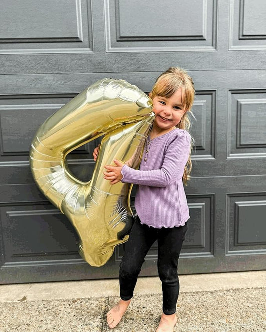 Light Gold Number 8 Balloon 40 Inch, 8th Birthday Party Decorations for Children, Giant 8 Foil Balloon for Party Supplies