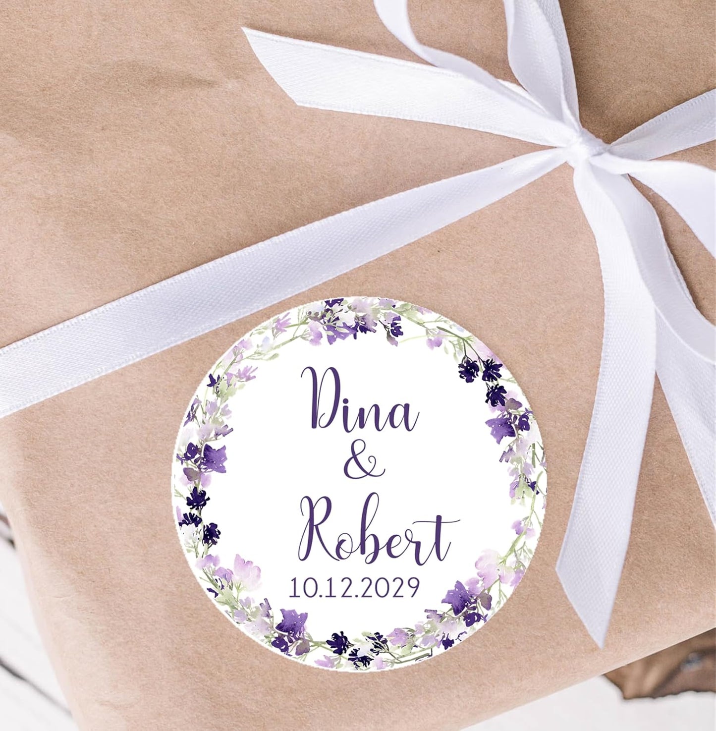 Lavender & Purple Wedding Invitations, Set of 12 Invitations with Envelopes