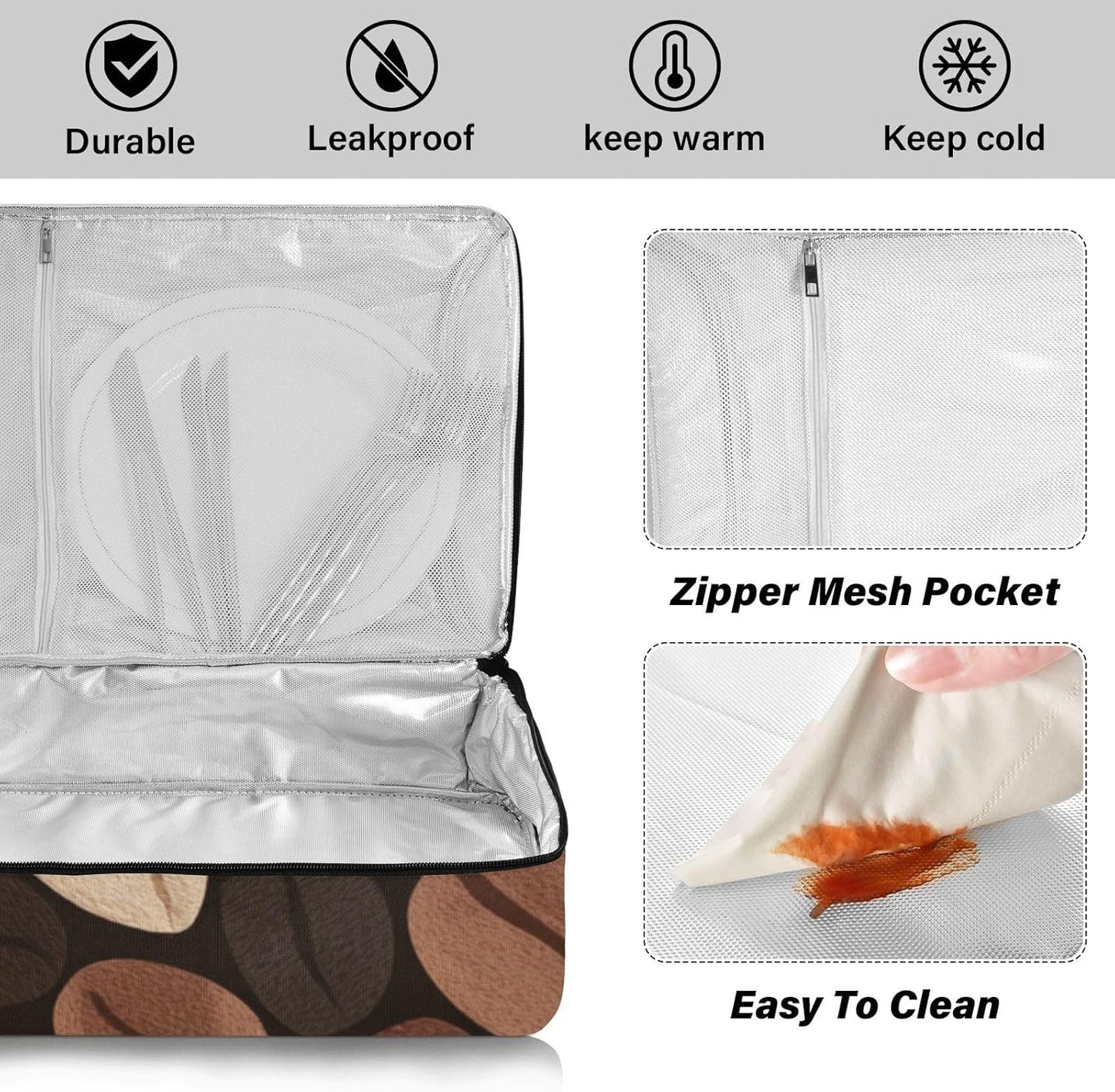 Casserole Carriers for Hot or Cold Food Reusable Casserole Dish Carrier Insulated Thermal Large Capacity Durable Perfect for Party Camping Family Gatherings Yellow Fish