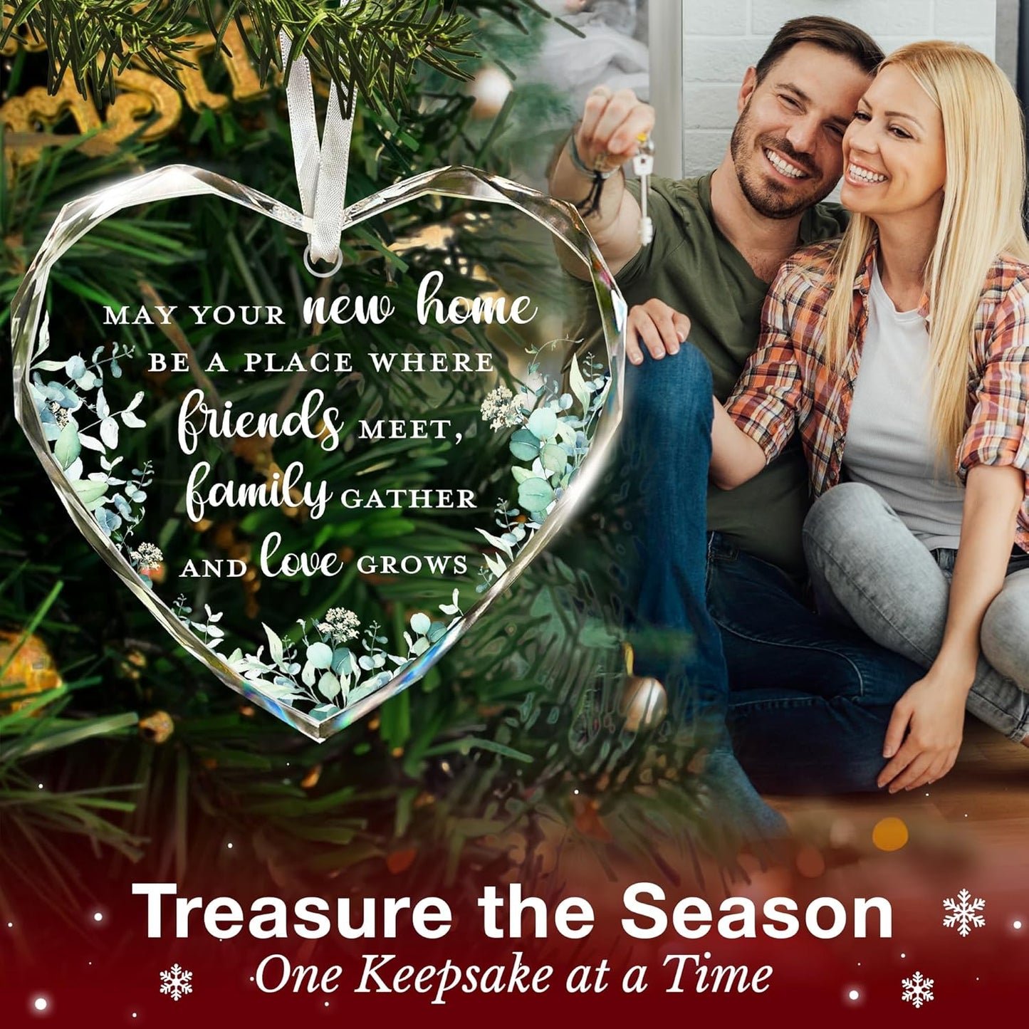 House Warming Gifts, New Home Ornament 2025 - Best Housewarming Gifts New Home 2025 for Owners, Couples, Men, Women - First Home Gift Ideas - Our First Home Ornament for Christmas Tree Glass Keepsake