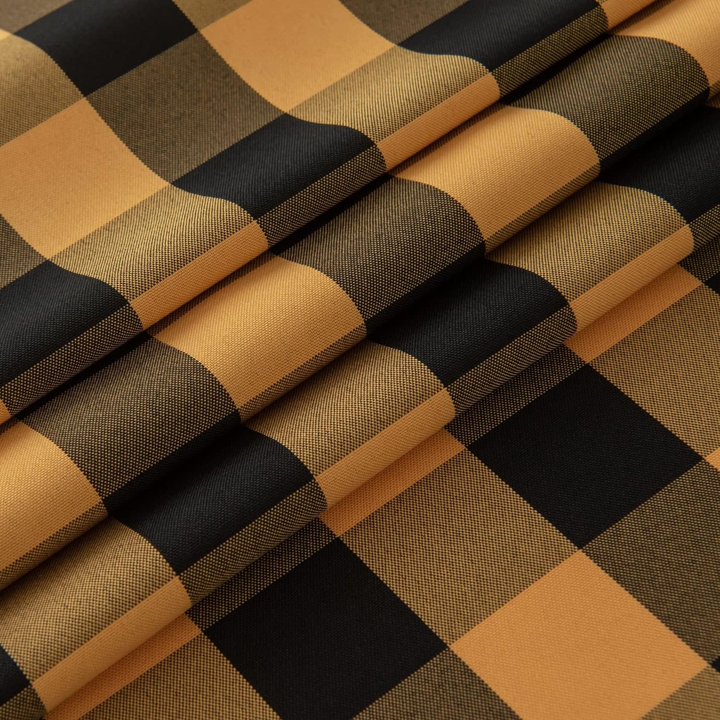 maxmill Checkered Square Tablecloth Stain Resistant Waterproof and Wrinkle Resistant Washable Heavy Weight Soft Table Cloth Gingham for Dining Room and Outdoor Use, 52 x 52 Inch, Black and Orange