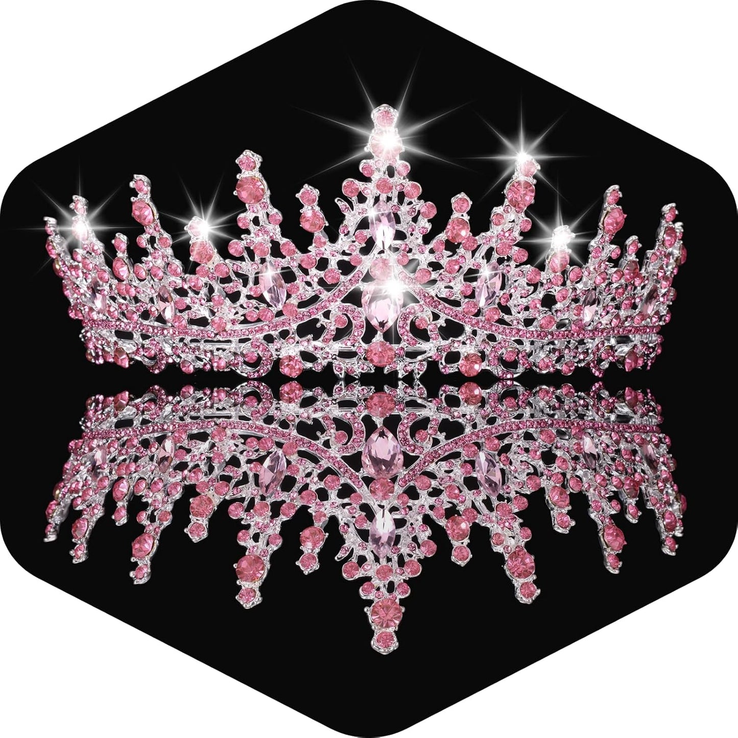 Kamirola Crystal Crowns and Tiaras Headband for Girl or Women Birthday Party Wedding Prom Bridal Halloween Christmas （TR19）