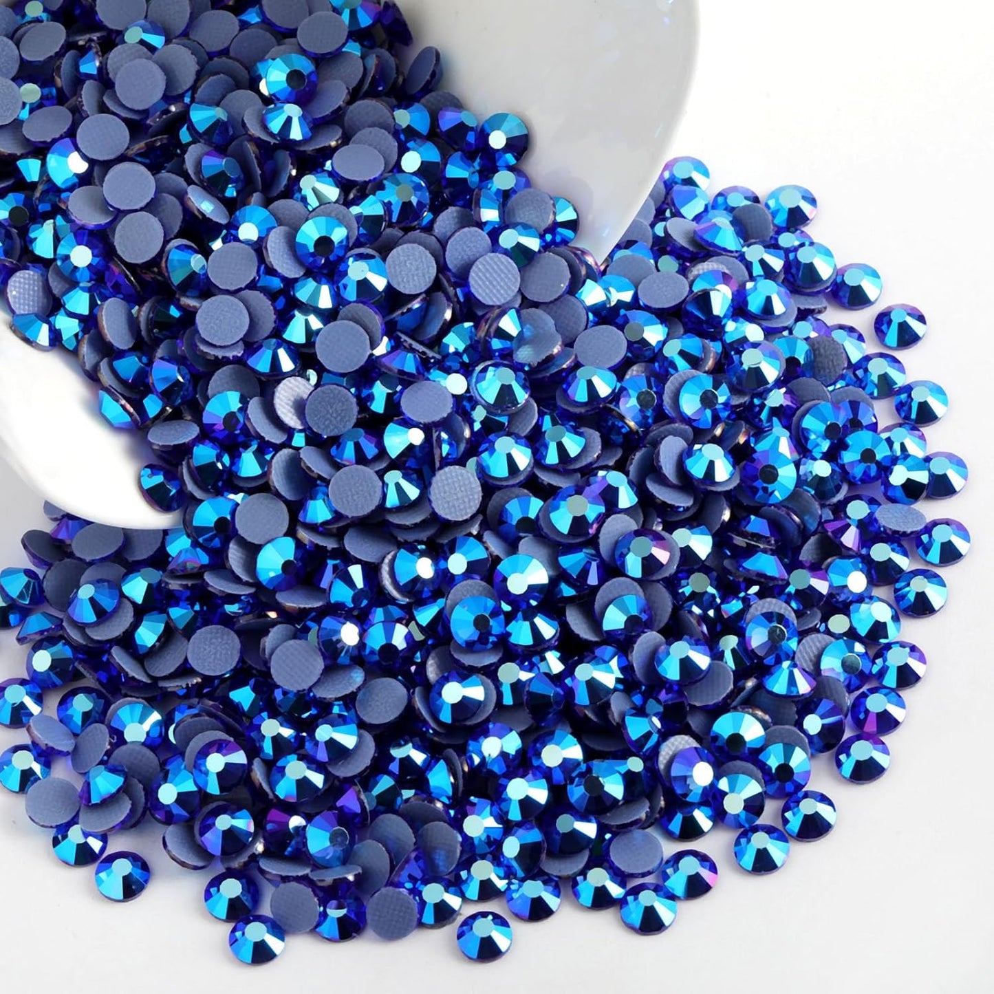 Beadsland Hotfix Rhinestones, 2880pcs Flatback Crystal Rhinestones for Crafts Clothes DIY Decoration, Sapphire AB, SS6, 1.9-2.1mm