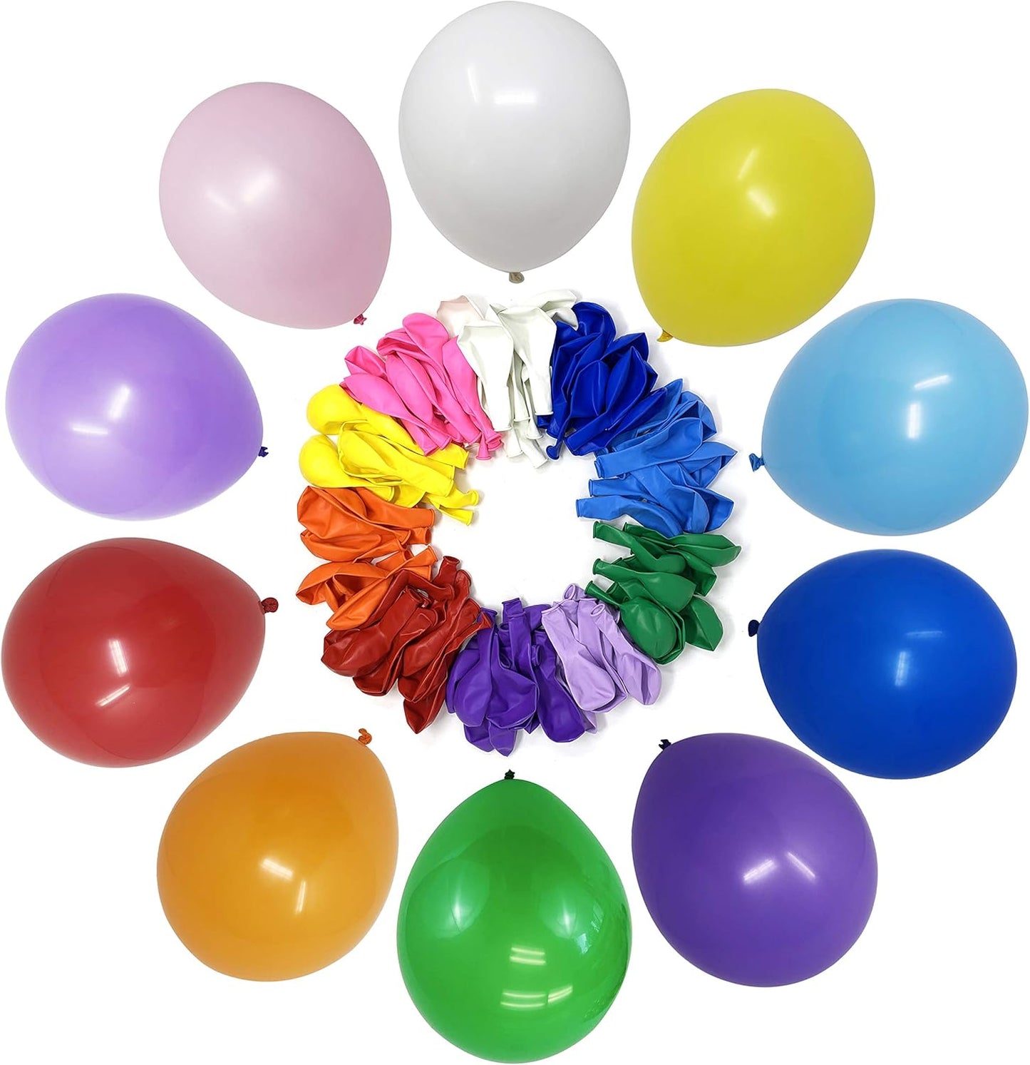 Allgala Latex Balloons for Parties | Helium Grade Bulk Balloon Pack | Ideal for Birthday Party Decorations, Baby Shower, Christmas Party | Colored Balloons for Events | 100ct 12" - Assorted