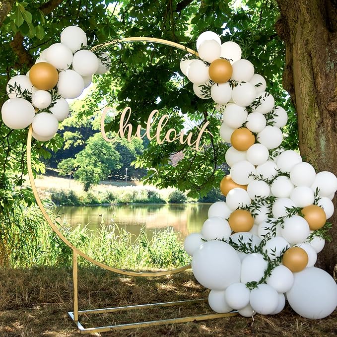RUBFAC 120pcs Balloons for Birthday Baby Shower Graduation Anniversary Wedding Party Supplies Garland Arch Decoration,5 Inches,White