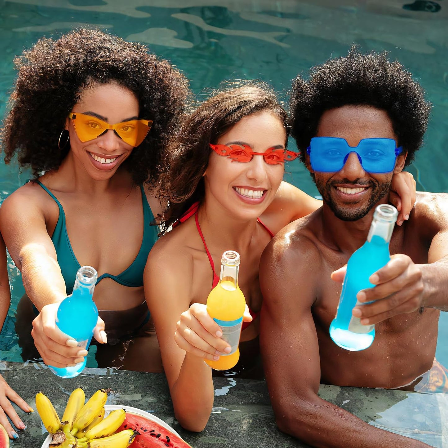 Matcheck 8/12/16 Mixed Style Rimless Sunglasses Retro Colored Party Glasses Candy Bachlor Photoshoot Costume Accessories