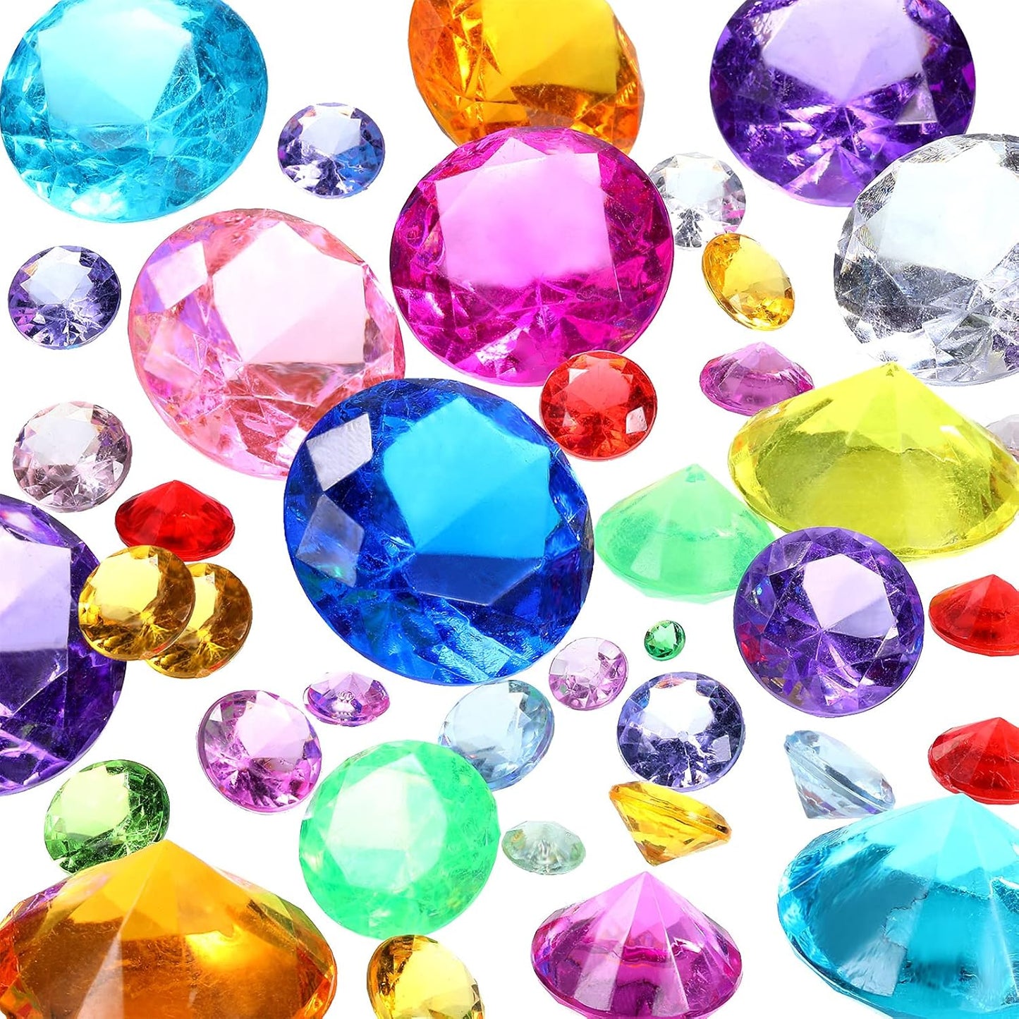 Hicarer 800 Pieces Diamond Decorations Acrylic Diamond Table Scatter Crystals for Table for Vase Fillers Party Table (Rainbow,30mm, 20mm, 12mm, 8mm, 4mm)