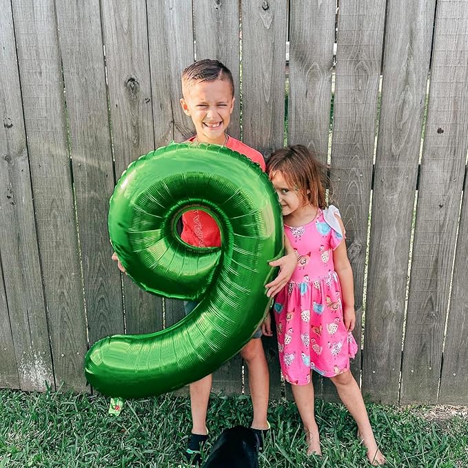 Dark Green Number 9 Balloon 40 Inch, 9th Birthday Party Decorations for Children, Giant 9 Foil Balloon for Party Supplies