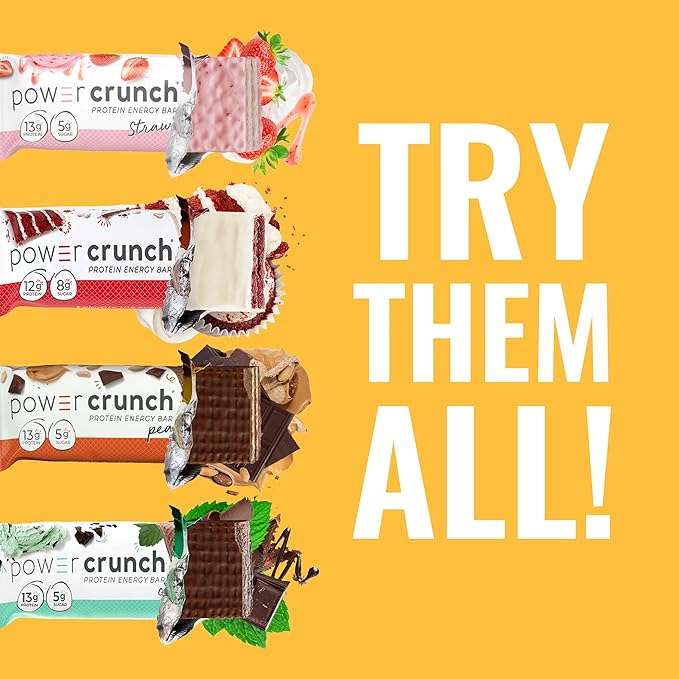 Power Crunch Protein Wafer Bars, High Protein Snacks with Delicious Taste, S'Mores, 1.4 Ounce (12 Count) (Pack of 2)