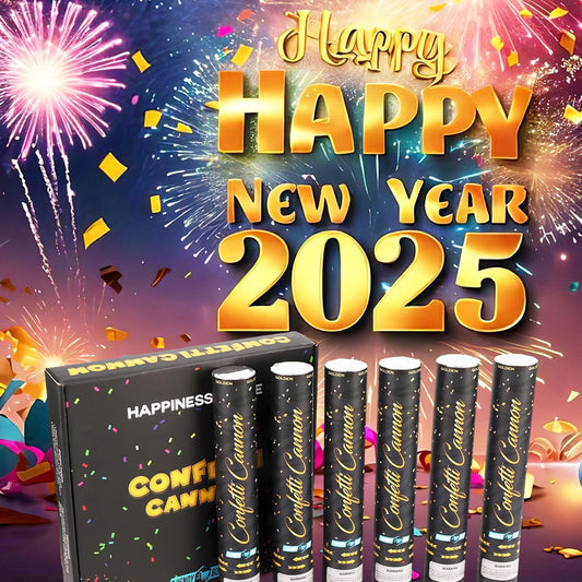 [6 Pack] Gold Confetti Poppers – 12" Flameproof Party Poppers for Birthdays, Weddings, Graduation, New Years Eve & More – Confetti Cannon Shooter & Party Blaster