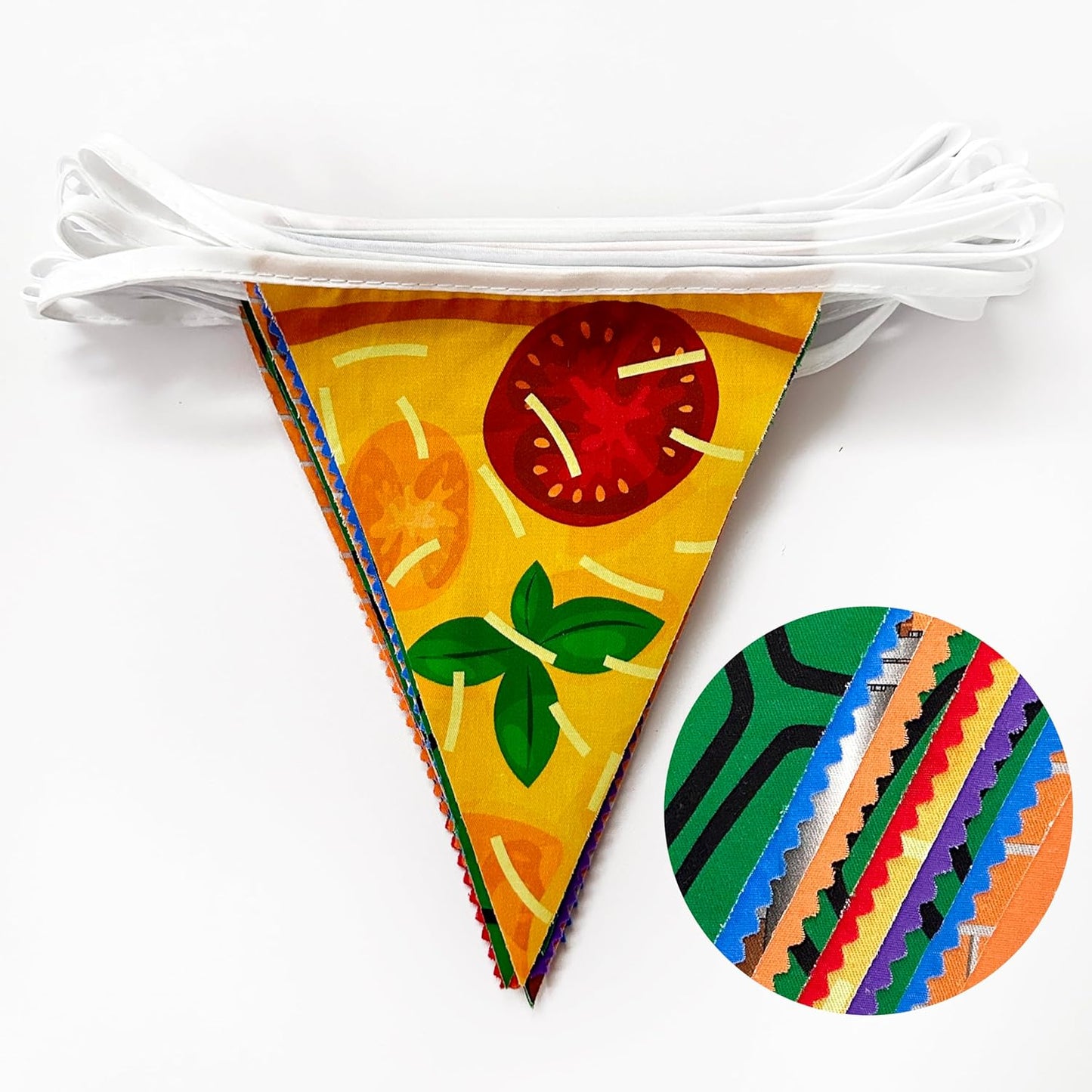 32Ft Cartoon Turtle Party Decorations Pizza and Brick Wall Triangle Flag Pennant Banner Fabric Garland Streamer for Kids Boys Superhero Birthday Turtle Baby Shower Video Games Party Decor Supplies