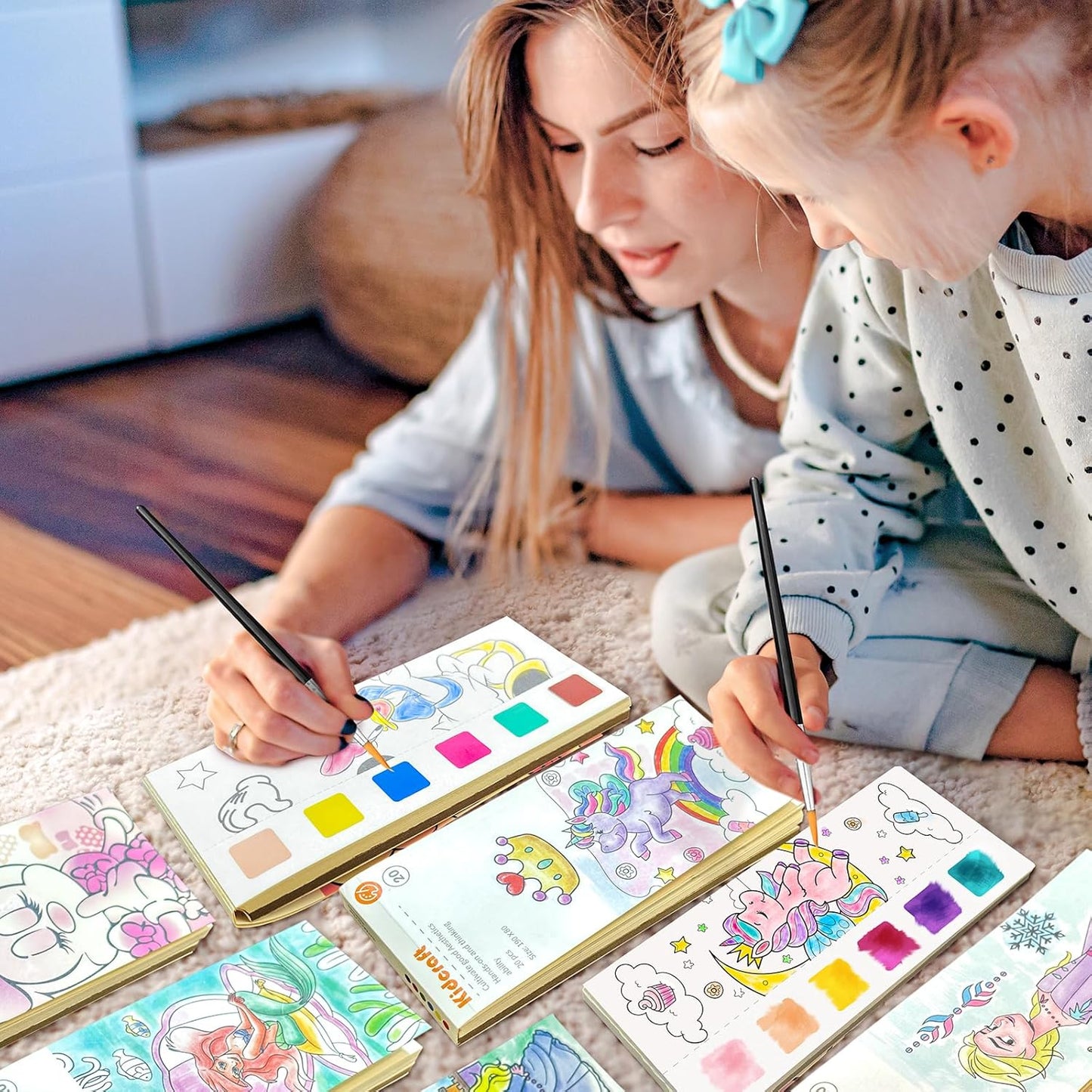 Paint with Water Coloring Books for Kids - 5 Pack, Pocket Mess Free Watercolor Painting Kit, Water Color Paint Set Arts and Crafts Gift for Girls Ages 4 5 6 7 8+, Travel Activity Toy