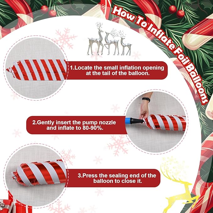 Christmas Balloon Garland Arch Kit, Xmas Red Green Gold Balloons Candy Cane Explosion Star Mylar Foil Balloons for Merry Christmas Ugly Sweater New Year Friendsmas Festival Birthday Party Decorations