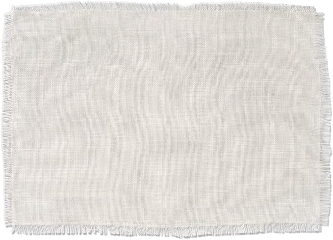 DII Jute Burlap Collection Kitchen Tabletop, Placemat Set, 13x19, Solid Ivory, 6 Count