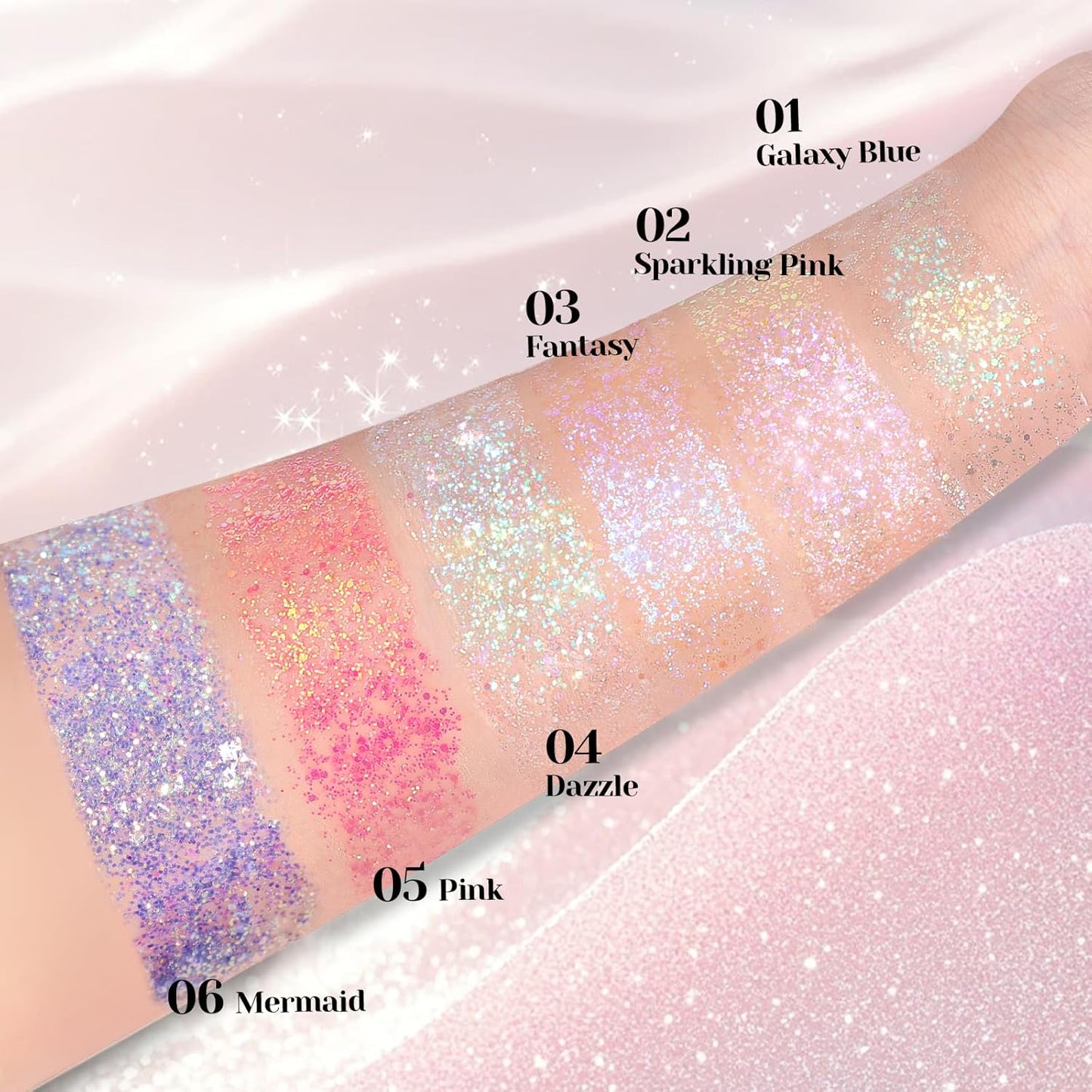 DAGEDA 50ml Roll-on Body Glitter,Holographic Eye Face Hair Glitter Gel for Festival Outfit Mermaid Accessories,Chameleon Color Body Shimmer Makeup Rave Outfits Accessories for Women (Mermaid)