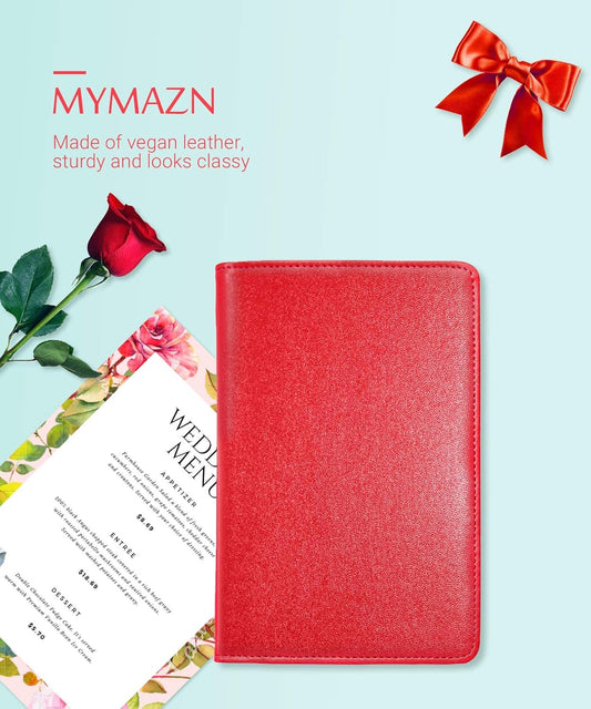 Mymazn Server Book for Waitress Book Serving Book Waiter Book Server Wallet Server Booklet Restaurant Waitstaff Organizer, Guest Check Book Holder Money Pocket Fit Server Apron (Red)