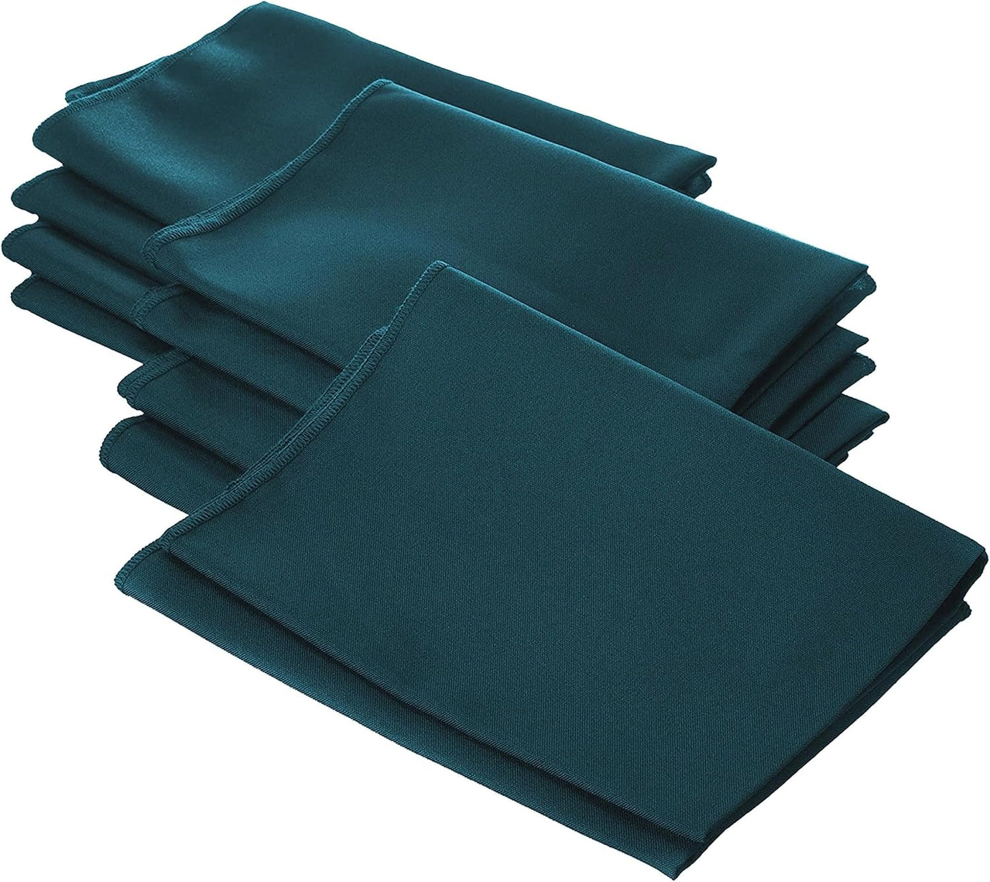 LA Linen 10-Pack Poly Poplin Napkin, Soft Cloth Napkins, Washable Reusable Napkins, Stain and Wrinkle Resistance Table Napkins for Dinner, Wedding, Parties, 18 by 18-Inch, Teal Dark
