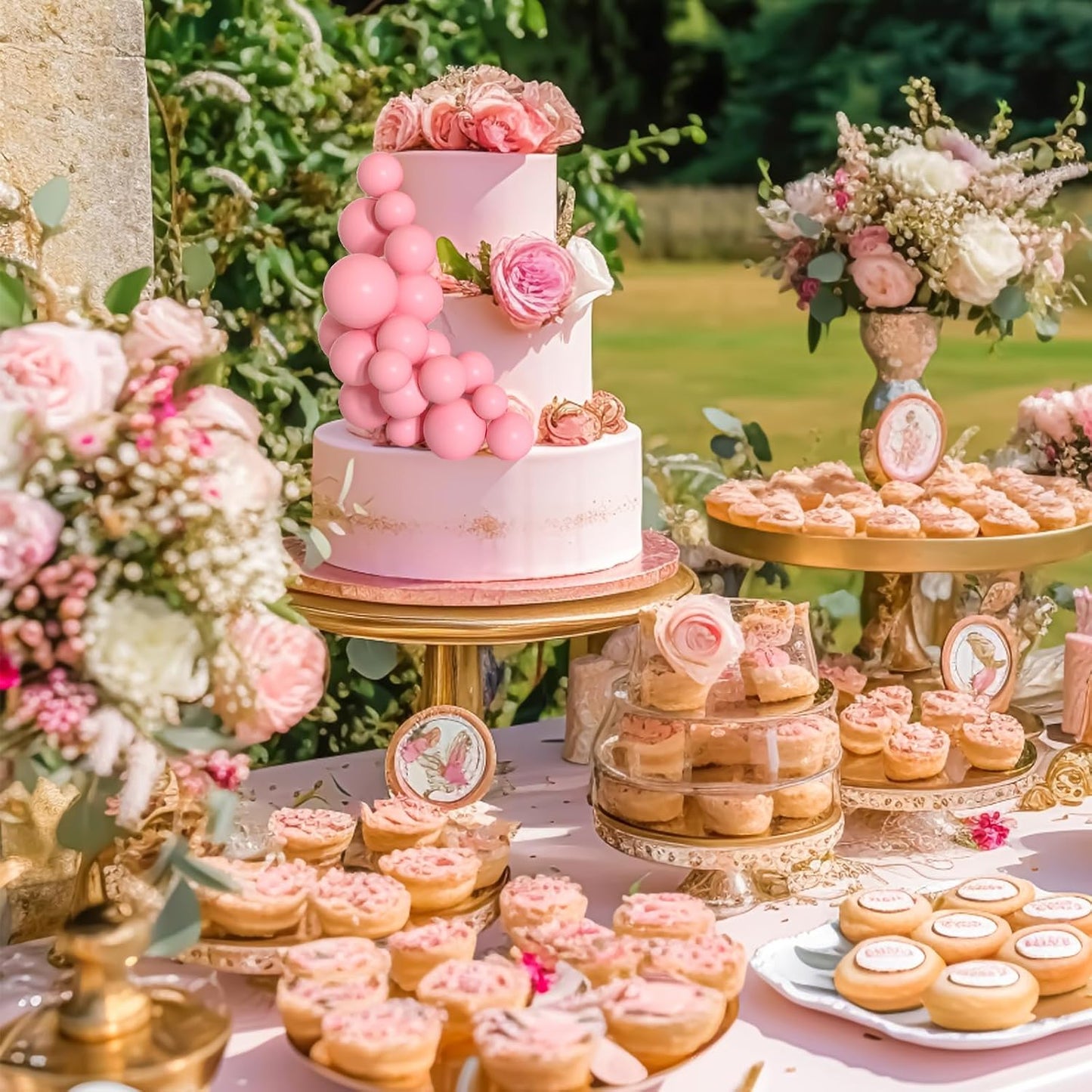 75 Pieces Light Pink Cake Balls Topper Decorations Foam Cupcake Topper Mini Balloon Cake Topper Balls Cake Picks for Cake Deco Birthday Party Wedding
