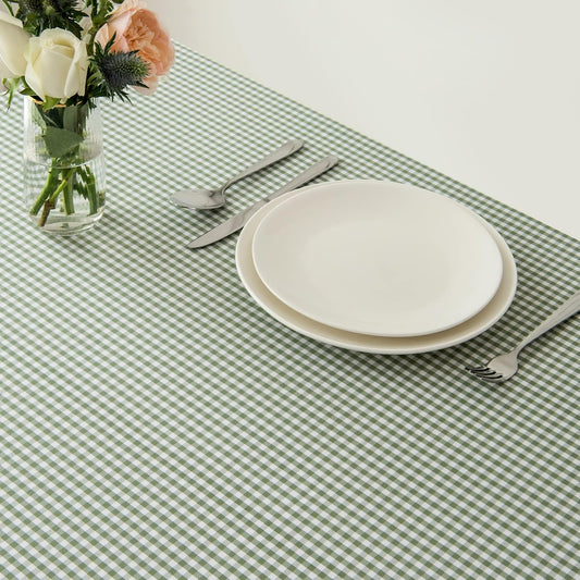 maxmill Square Checkered Tablecloth Water Resistance Antiwrinkle Spillproof Heavy Weight Gingham Kitchen Table Cloth Buffalo Plaid for Dining Room Party Holiday Dinner 70 x 70 Inch Sage White