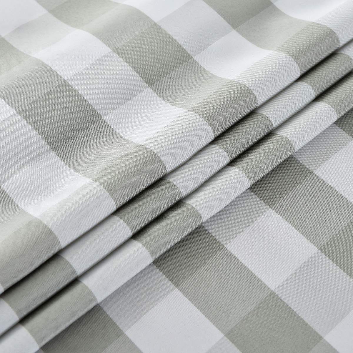 maxmill Checkered Square Tablecloth Stain Resistant Waterproof and Wrinkle Resistant Washable Heavy Weight Soft Table Cloth Gingham for Dining Room and Outdoor Use, 52 x 52 Inch Grey and White