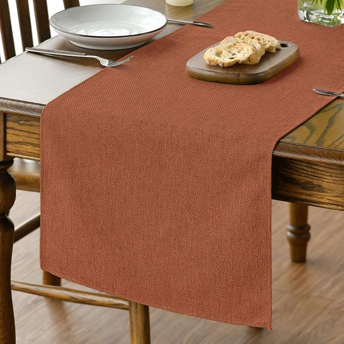 Artoid Mode Rusty Orange Table Runner, Seasonal Fall Thanksgiving Washable Kitchen Dining Table Decoration for Home Party Decor 13x36 Inch