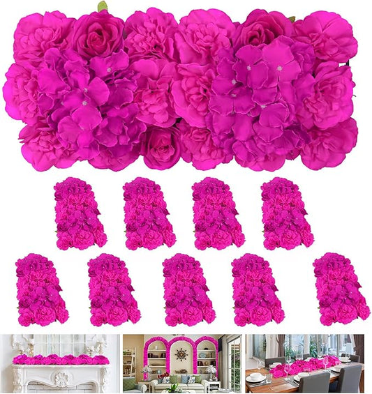Artificial Wedding Arch Flower, Faux Floral Silk Rose Decor Realistic Arch Arrangement for Romantic Wedding Ceremony Reception Backdrop Party Table Decoration(20.9 * 9.4''/53 * 24cm)