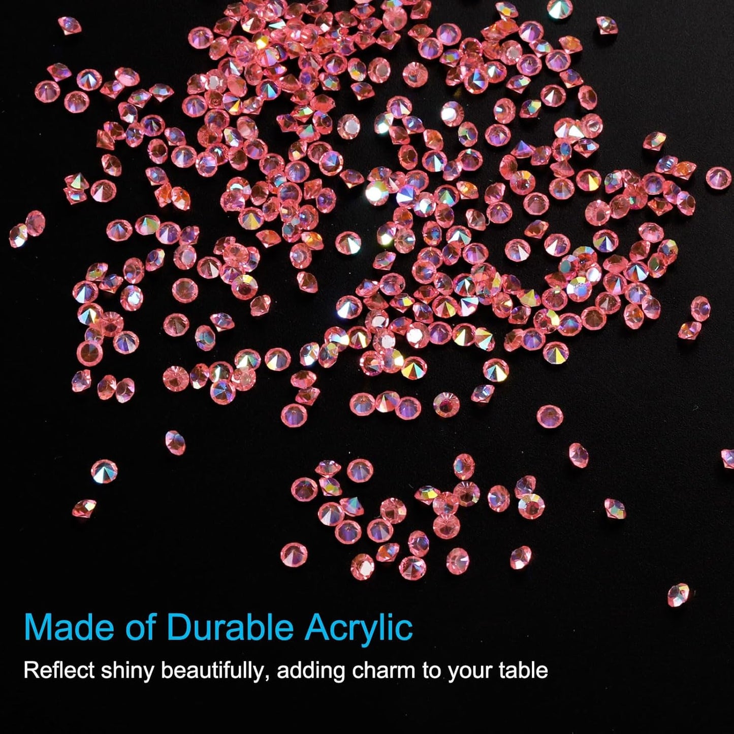 PATIKIL 14000Pcs Wedding Table Scatter Confetti Crystals 3mm Acrylic Diamonds Vase Fillers Gems for Table Centerpiece Decorations Bridal Shower Party, Rose Red AB