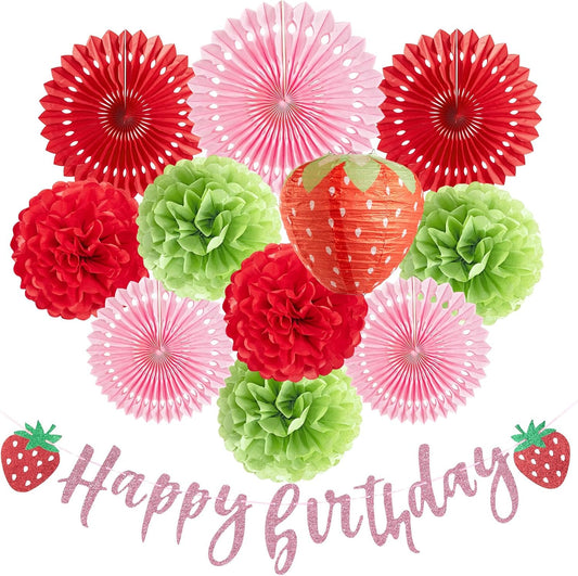 SUNBEAUTY Strawberry Birthday Party Decorations Strawberry Shortcake Birthday Decorations Berry First Birthday Decor Strawberry Themed Deocrations for Birthday Bridal Baby Shower Décor