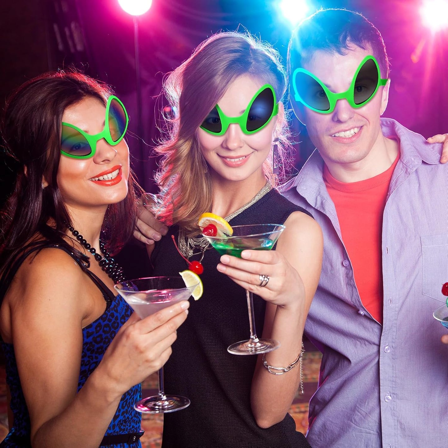 Bencailor 12 Pack Halloween Alien Glasses with Lenses Funny Glasses for Alien Costume Accessories Halloween Night Party Favor (Green)