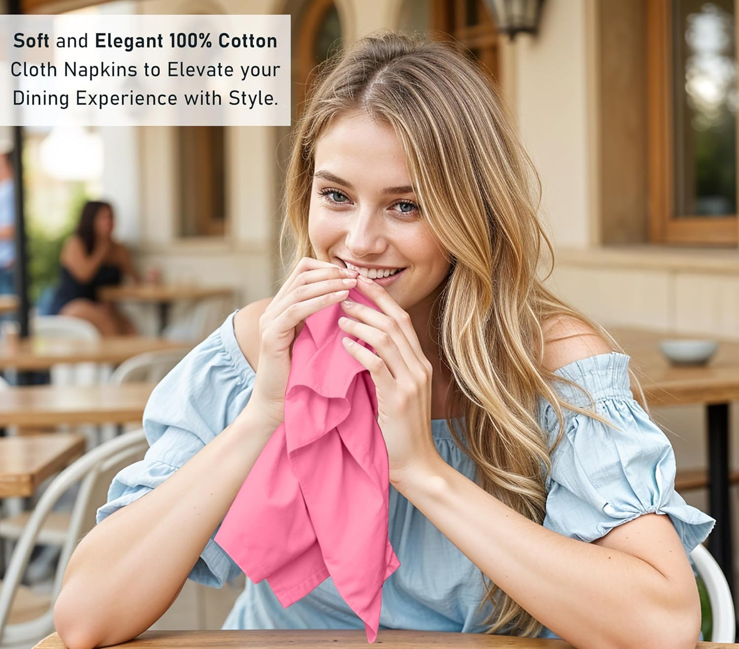 Ruvanti Cloth Napkins Set of 12, 18x18 Inches, 100% Cotton, Washable, Soft & Absorbent, Perfect for Wedding, Christmas, ‎Thanksgiving Dinners - Multi Color