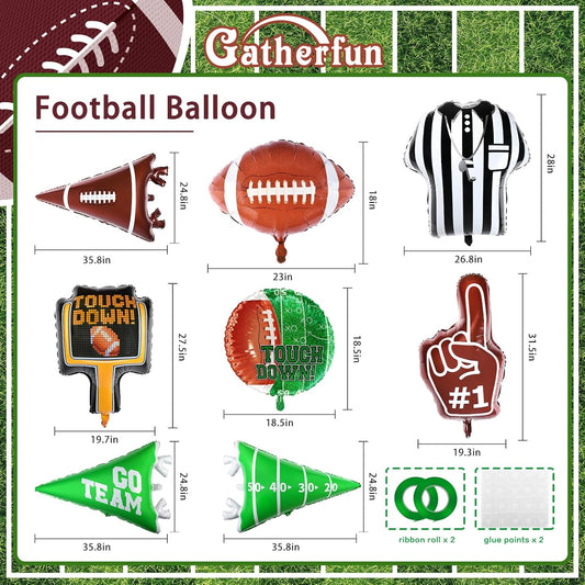 Football Party Decorations Football Shaped Foil Balloons,Touchdown Balloons for Football Game Tailgate Party Decorations