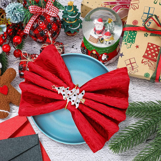 Christmas Napkin Rings Set of 12 Xmas Napkin Ring Christmas Napkin Holder for Cloth Napkins