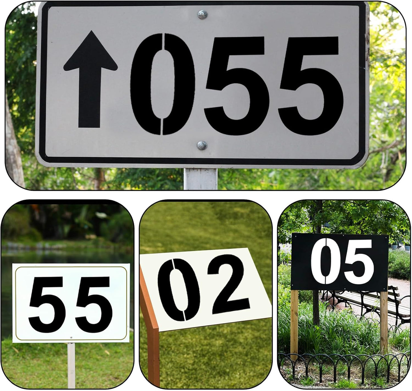 4 Inch Number Stencils for Painting Curb Stencil Kit for Address Painting Address Number Paintings Stencils Reusable Digital Templates Curb Stencil Kit for Addresses Paint for Cake Wood Signs Mailbox