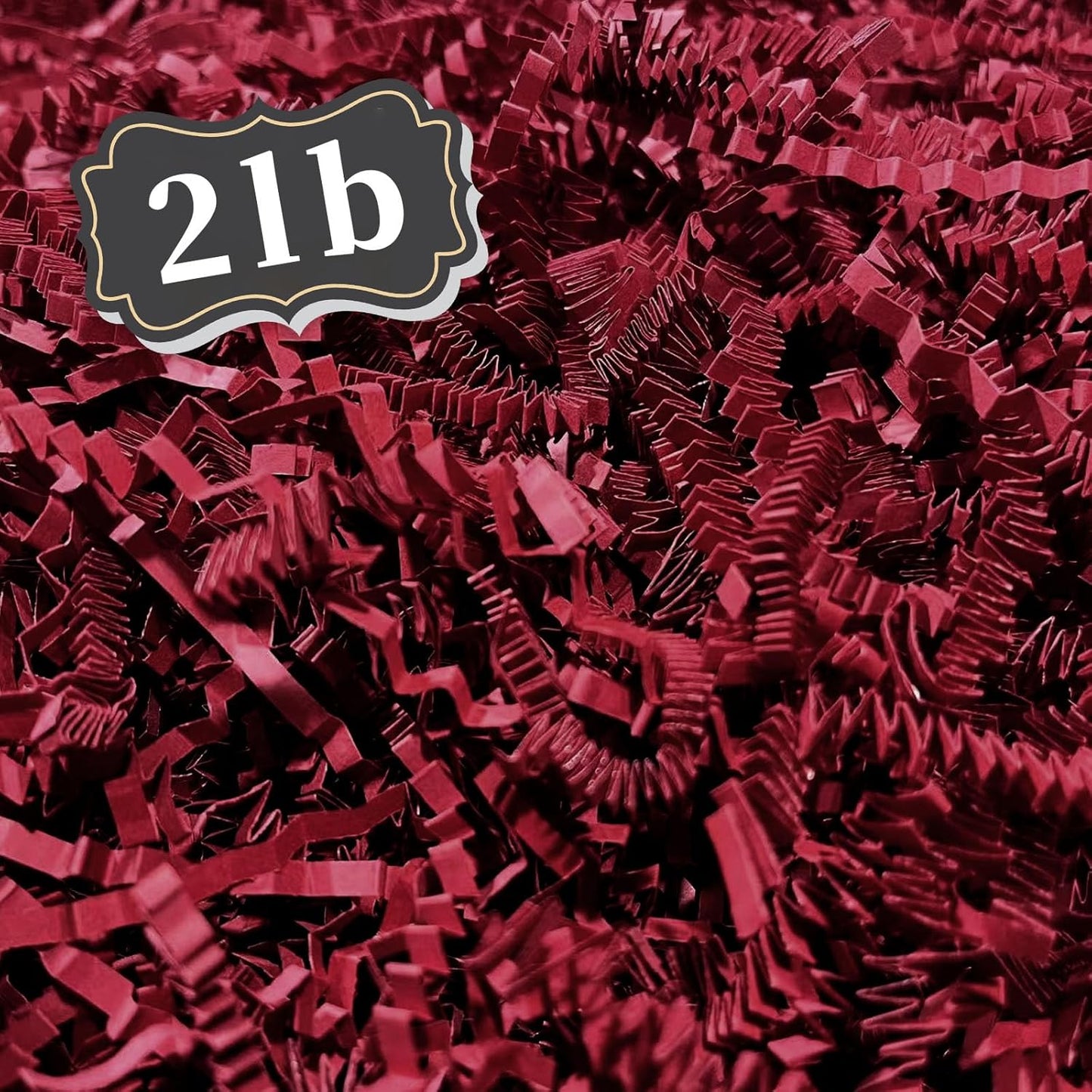 ZEBMOON 2 LB Dark Red Crinkle Cut Paper Shred Filler Great for Gift Wrapping, Basket Filling, Birthday, Wedding, Halloween, Thanksgiving, Christmas Day, New Year Party Decorations Filling Supplies