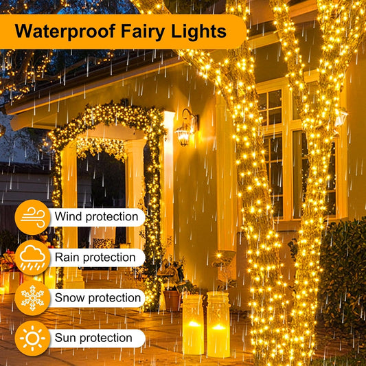 70FT 200LED Christmas Lights Plug in,Outdoor Indoor Connectable Fairy Lights with Timer and 8 Modes,Christmas Tree Lights for Garden Party Wedding Christmas Decoration(Warm White)