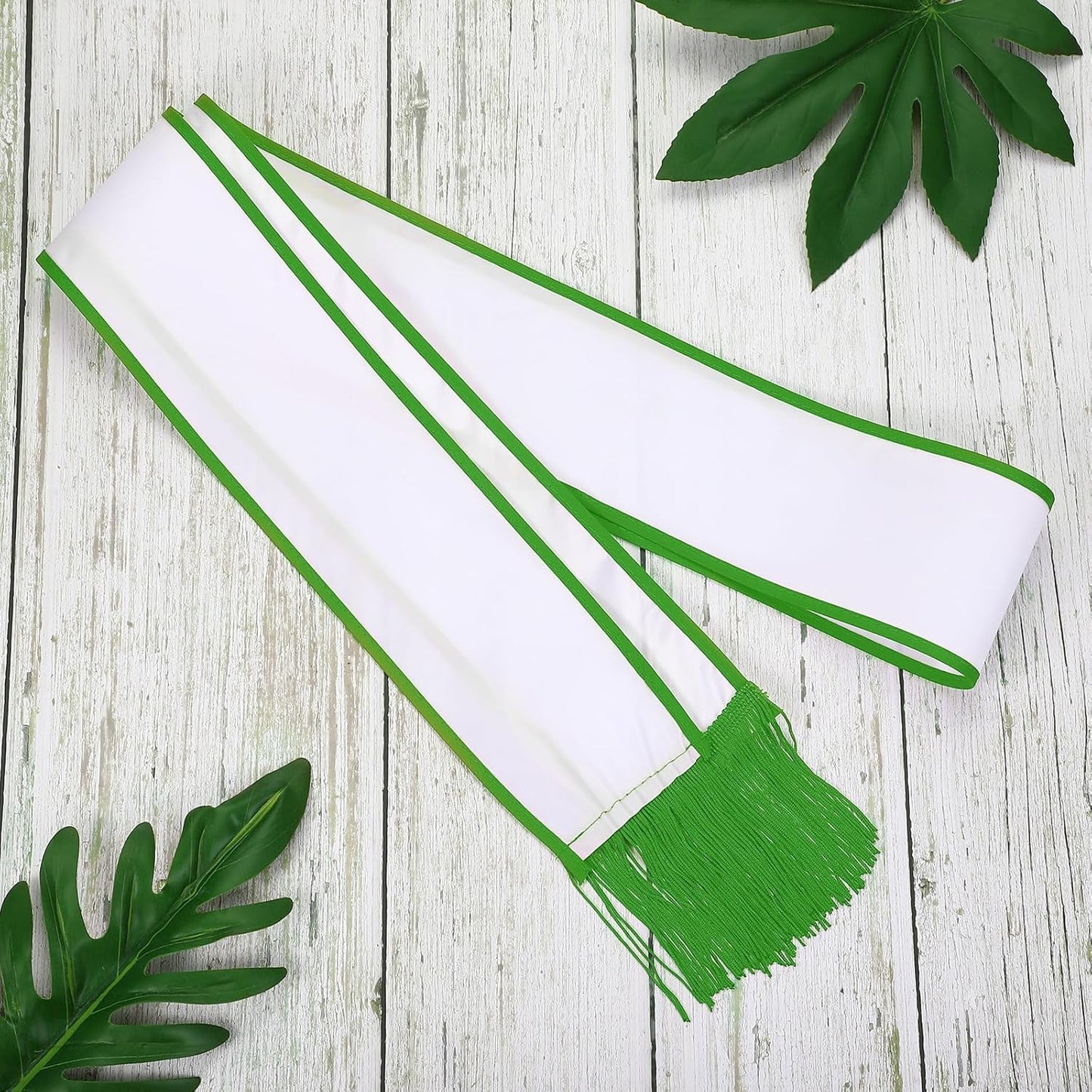 PATIKIL Blank Sash with Tassels, 1 Pcs Plain Birthday Sash Bachelorette Party Beauty Queen Sash for Women Bridesmaid Sash Mother to Be Sash for Homecoming Wedding Party, Green